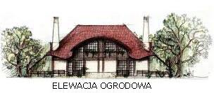 Projekty dom�w jednorodzinnych: Projekt domu dwurodzinnego na Mazurach. Elewacja ogrodowa